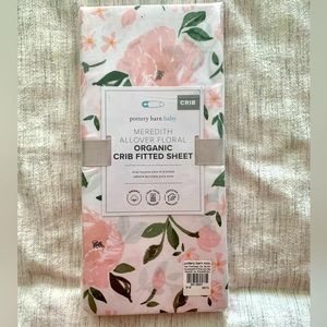 Pottery Barn Kids Meredith Allover Floral Organic Crib Fitted Sheet